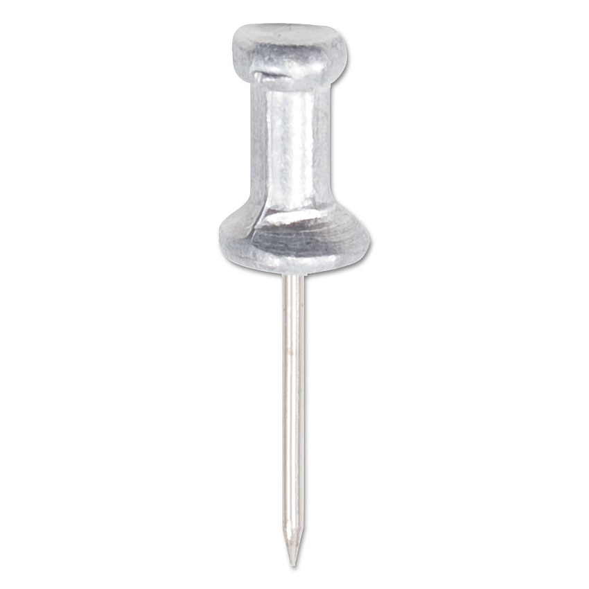 GEM Aluminum Head Push Pins, Aluminum, Silver, 5/8", 100/Box (CPAL5)