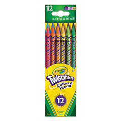 Crayola Twistables Colored Pencils, 2 mm, 2B, Assorted Lead and Barrel Colors, Dozen (687408)