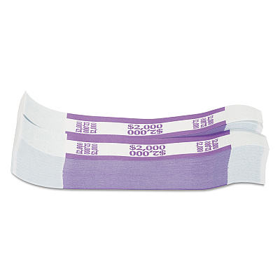Pap-R Products Currency Straps, Violet, $2,000 in $20 Bills, 1000 Bands/Pack (402000)