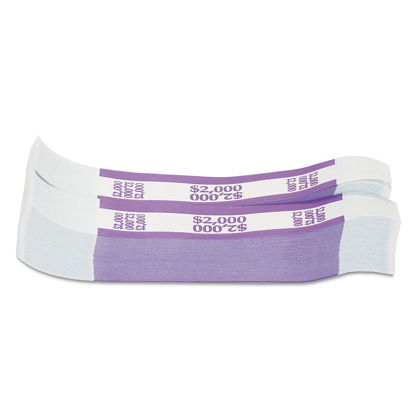 Pap-R Products Currency Straps, Violet, $2,000 in $20 Bills, 1000 Bands/Pack (402000)
