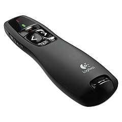 Logitech R400 Wireless Presentation Remote with Laser Pointer, Class 2, 50 ft Range, Matte Black (910001354)