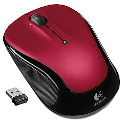 Logitech M325 Wireless Mouse, 2.4 GHz Frequency/30 ft Wireless Range, Left/Right Hand Use, Red (910002651)