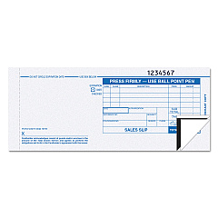 TOPS Credit Card Sales Slip, Three-Part Carbonless, 7.78 x 3.25, 1/Page, 100 Forms (38538)
