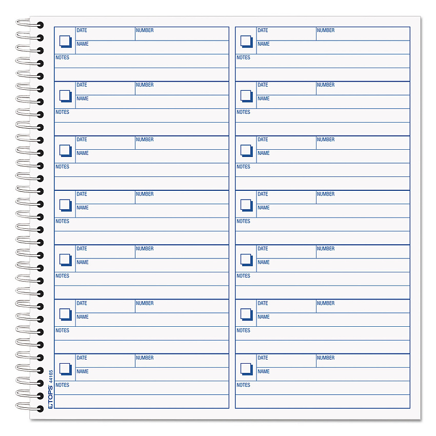 TOPS Voice Mail Log Book, 8.5 x 8.25, 1/Page, 1,400 Forms (44165)