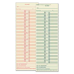 TOPS Time Clock Cards, Replacement for 10-100382/1950-9631, Two Sides, 3.5 x 10.5, 500/Box (1276)