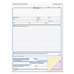 Adams Contractor Proposal Form, Three-Part Carbonless, 8.5 x 11.44, 1/Page, 50 Forms (NC3819)