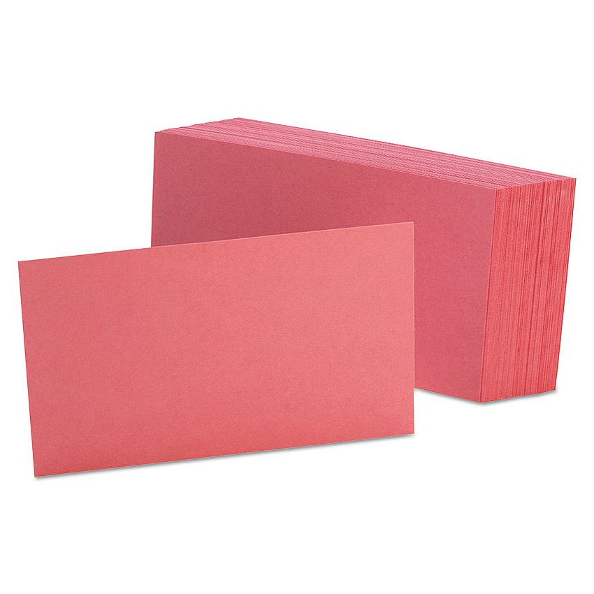 Oxford Unruled Index Cards, 3 x 5, Cherry, 100/Pack (7320CHE)