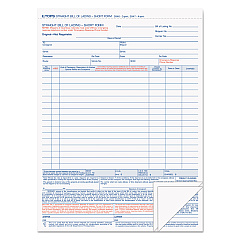 TOPS Bill of Lading,16-Line, Three-Part Carbonless, 8.5 x 11, 1/Page, 50 Forms (3846)