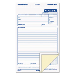 TOPS Snap-Off Job Work Order Form, Three-Part Carbonless, 5.66 x 8.63, 1/Page, 50 Forms (3868)