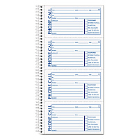 TOPS Spiralbound Message Book, Two-Part Carbonless, 2.75 x 5, 4/Page, 200 Forms (4002)