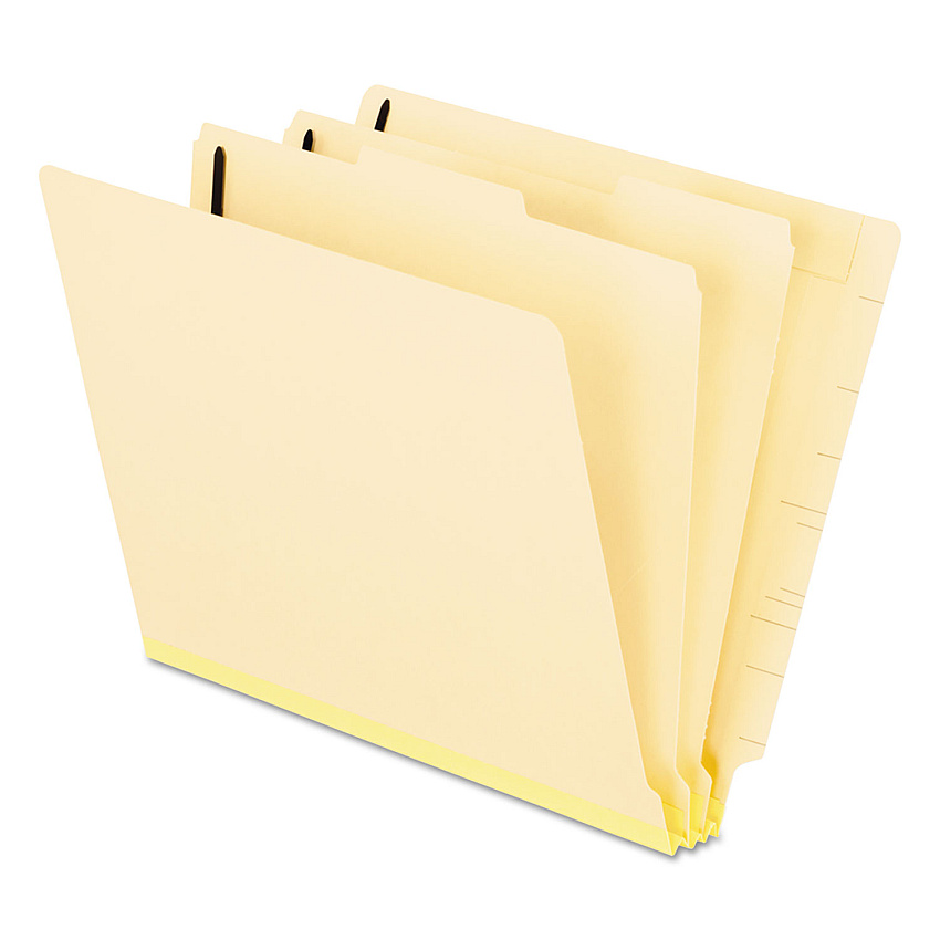 Pendaflex Manila End Tab Classification Folders, 2 Dividers, Letter Size, Manila, 10/Box (13175)