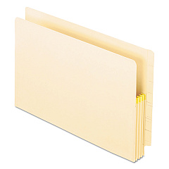 Pendaflex Manila Drop Front Shelf File Pockets with Rip-Proof-Tape Gusset Top, 3.5" Expansion, Legal Size, Manila, 25/Box (22812)