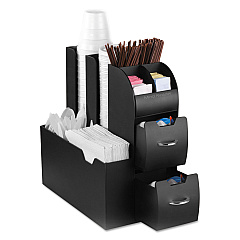 Mind Reader Coffee Condiment Caddy Organizer, 5 2/5 x 11 x 12 3/5, Black (CAD01BLK)