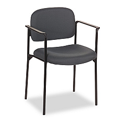 HON VL616 Stacking Guest Chair with Arms, Supports Up to 250 lb, Charcoal Seat/Back, Black Base (VL616VA19)