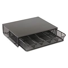 Safco One Drawer Hospitality Organizer, 5 Compartments, 12 1/2 x 11 1/4 x 3 1/4, Bk (3274BL)