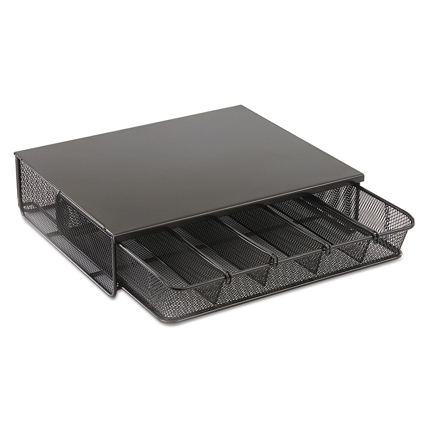 Safco One Drawer Hospitality Organizer, 5 Compartments, 12 1/2 x 11 1/4 x 3 1/4, Bk (3274BL)