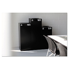 Safco Public Square Paper-Recycling Container, Square, Steel, 42 gal, Black (2984BL)
