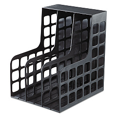 Pendaflex Plastic Magazine File, Two Snap-In Dividers, 9 x 10.63 x 12, Black (23004)
