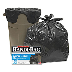 Handi-Bag Super Value Pack, 30 gal, 0.65 mil, 30" x 33", Black, 60/Box (HAB6FT60)