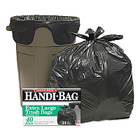 Handi-Bag Super Value Pack, 33 gal, 0.65 mil, 32.5" x 40", Black, 40/Box (HAB6FTL40)