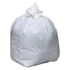 Earthsense Commercial Linear-Low-Density Recycled Tall Kitchen Bags, 13 gal, 0.85 mil, 24" x 33", White, 150/Box (RNW1K150V)