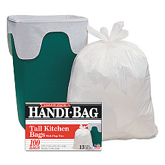Handi-Bag Super Value Pack, 13 gal, 0.6 mil, 23.75" x 28", White, 600/Carton (HAB6FK100CT)