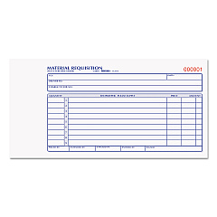 Rediform Material Requisition Book, Two-Part Carbonless, 7.88 x 4.25, 1/Page, 50 Forms (1L114)