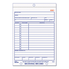 Rediform Receiving Record Book, Three-Part Carbonless, 5.56 x 7.94, 1/Page, 50 Forms (2L260)