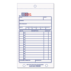 Rediform Sales Book, Two-Part Carbonless, 3.63 x 6.38, 1/Page, 50 Forms (5L240)