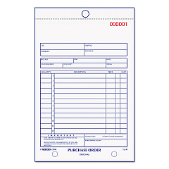 Rediform Purchase Order Book, Three-Part Carbonless, 5.5 x 7.88, 1/Page, 50 Forms (1L141)