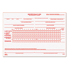 Rediform Driver's Daily Log, Two-Part Carbonless, 7.88 x 5.5, 1/Page, 31 Forms (6K681)