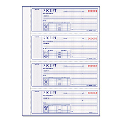 Rediform Receipt Book,Two-Part Carbonless, 7 x 2.75, 4/Page, 400 Forms (8L816)