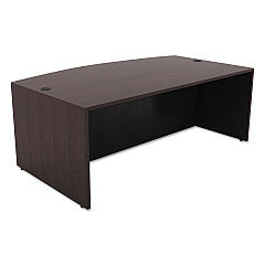 Alera Valencia Series Bow Front Desk Shell, 71" x 41.38" x 29.63", Espresso (ALEVA227236ES)