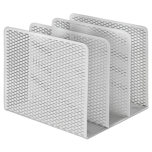 Artistic Urban Collection Punched Metal File Sorter, 3 Sections, Letter Size Files, 8" x 8" x 7.25", White (ART20009WH)