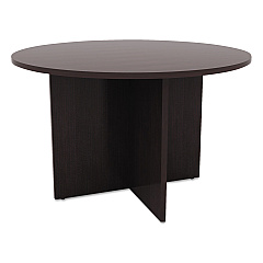 Alera Valencia Round Conference Table with Legs, 29.5h x 42 dia, Espresso (ALEVA7142ES)