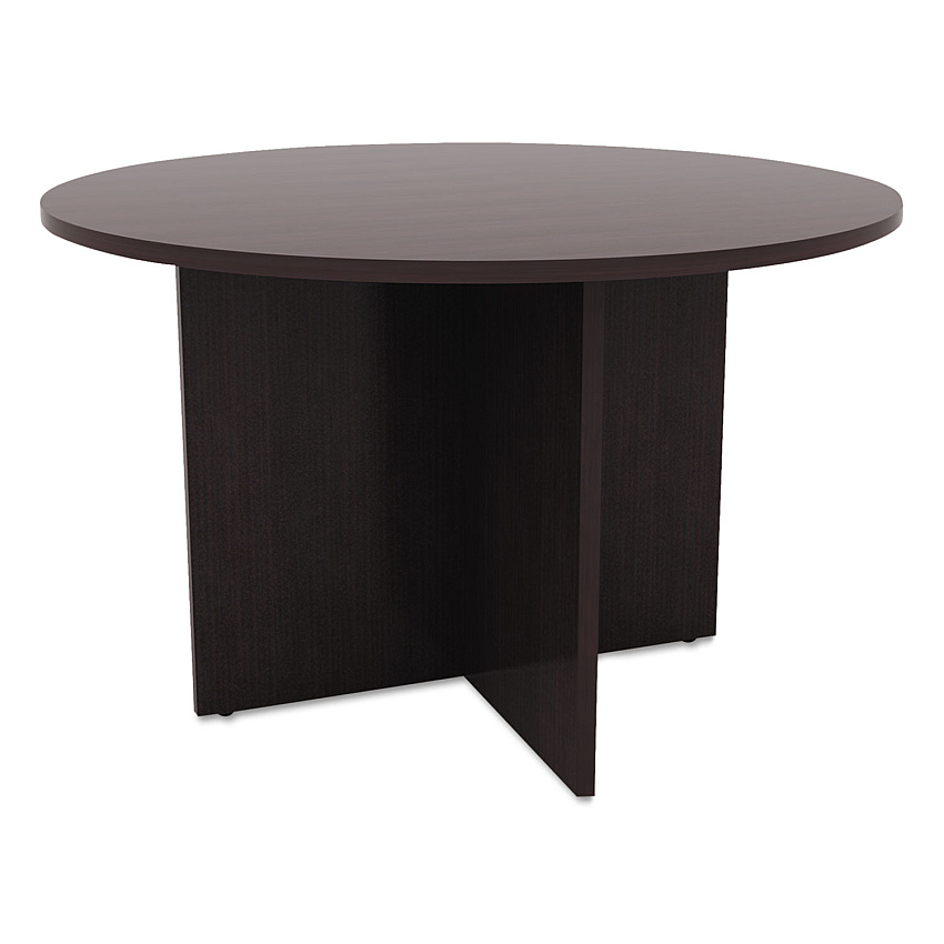 Alera Valencia Round Conference Table with Legs, 29.5h x 42 dia, Espresso (ALEVA7142ES)