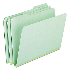 Pendaflex Pressboard Expanding File Folders, 1/3-Cut Tabs: Assorted, Letter Size, 1" Expansion, Green, 25/Box (17167)
