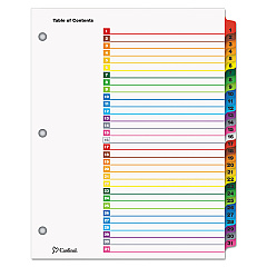 Cardinal OneStep Printable Table of Contents and Dividers, 31-Tab, 1 to 31, 11 x 8.5, White, 1 Set (60118)