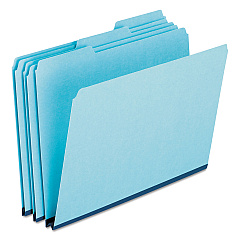 Pendaflex Pressboard Expanding File Folders, 1/3-Cut Tabs: Assorted, Legal Size, 1" Expansion, Blue, 25/Box (9300T13)