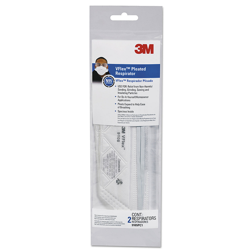 3M VFlex Particulate Respirator N95, Regular, 50/box (9105)
