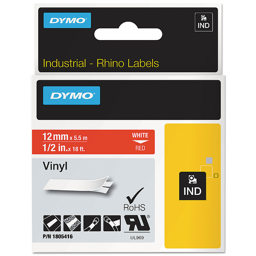 Dymo 1805416 Red Vinyl Labels