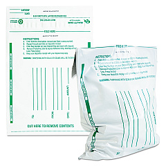 Quality Park Poly Night Deposit Bags with Tear-Off Receipt, 10 x 13, White, 100/Pack (45228)