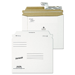 Quality Park Economy Disk/CD Mailer, Square Flap, Self-Adhesive Closure, 7.5 x 6.06, White, 100/Carton (64117)