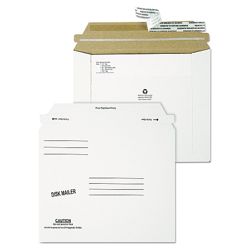 Quality Park Economy Disk/CD Mailer, Square Flap, Self-Adhesive Closure, 7.5 x 6.06, White, 100/Carton (64117)