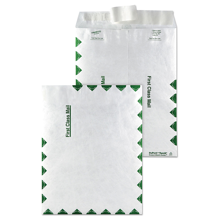 Survivor Catalog Mailers, Lightweight Tyvek, #10 1/2, Commercial Flap, Redi-Strip Closure, 9 x 12, White, 100/Box (R1470)