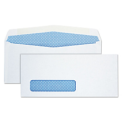 Quality Park Window Envelope, #10, Commercial Flap, Gummed Closure, 4.13 x 9.5, White, 500/Box (90130)