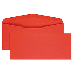 Quality Park Colored Envelope, #10, Commercial Flap, Gummed Closure, 4.13 x 9.5, Red, 25/Pack (11134)