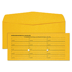 Quality Park Light Brown Fold Flap Kraft Trade Size Interoffice Envelope, One-Sided Box-Style Format, 4.5 x 10.38, Brown Kraft, 500/Box (63262)
