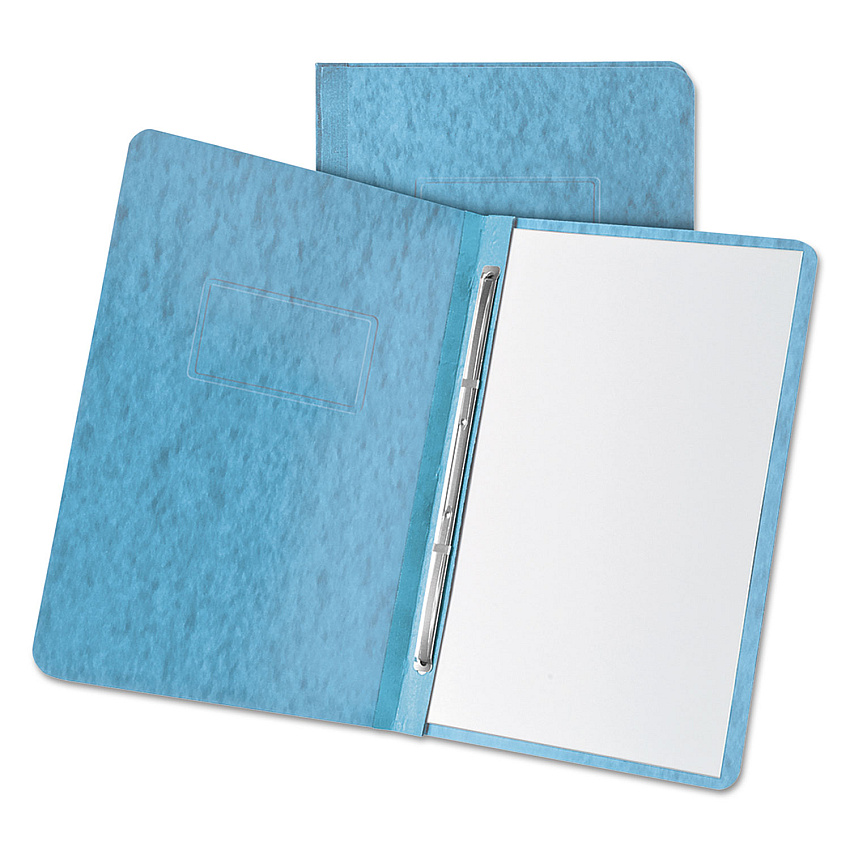 Oxford Heavyweight PressGuard and Pressboard Report Cover w/Reinforced Side Hinge, 2-Prong Fastener, 3" Cap, 8.5 x 11, Lgt Blue (12901)