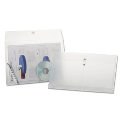 Pendaflex Poly String and Button Envelope, String and Button Closure, 8.5 x 14, Clear, 3/Pack (638143)